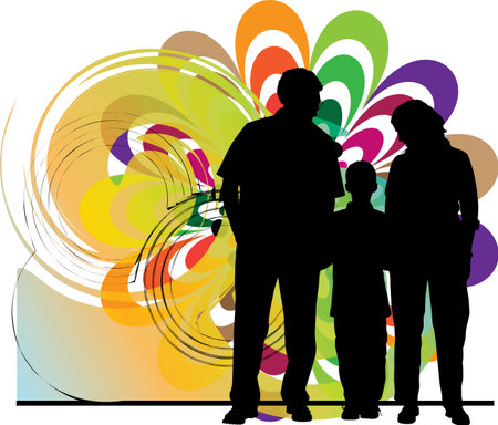 Happy family Illustrationのイラスト素材