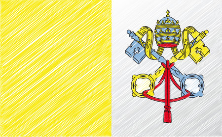 Vatican flag, vector illustrationのイラスト素材
