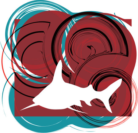 White Shark illustrationのイラスト素材