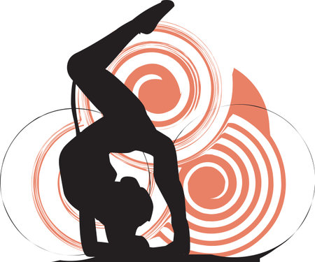 Acrobatic girl illustrationのイラスト素材