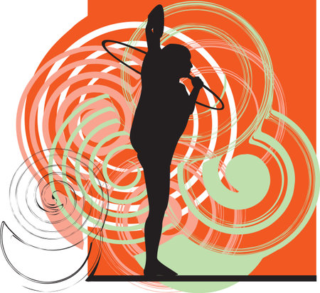 Acrobatic girl illustrationのイラスト素材