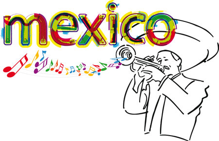 Mexican Mariachi. Vector illustrationのイラスト素材