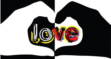 Hands made in the form of heartのイラスト素材