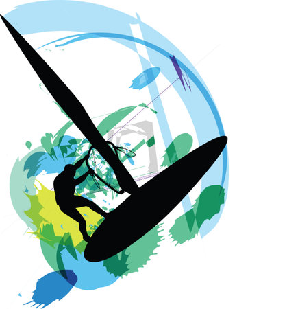 Wind surf illustrationのイラスト素材