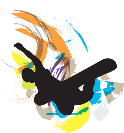 wake boarder in actionのイラスト素材