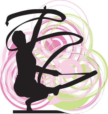 Acrobatic girl illustrationのイラスト素材
