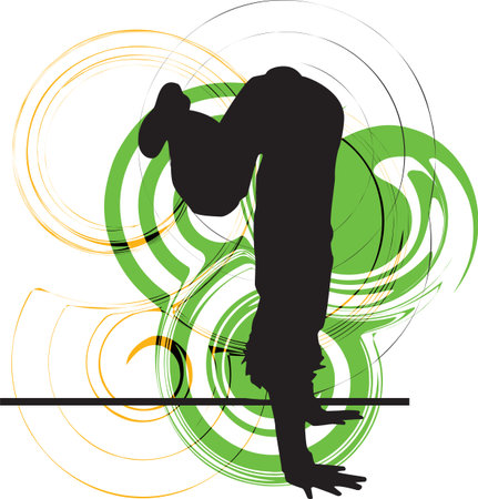 Breakdancer illustrationのイラスト素材