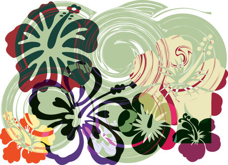 Abstract flowers illustrationsのイラスト素材