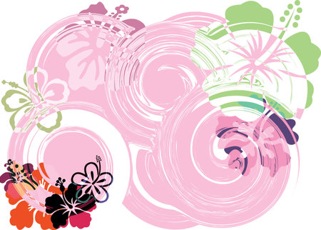 Abstract flowers illustrationsのイラスト素材