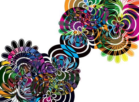 Abstract flowers illustrationsのイラスト素材