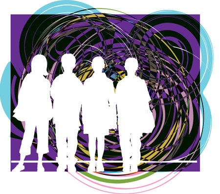 Friends. Editable Vector Illustrationのイラスト素材