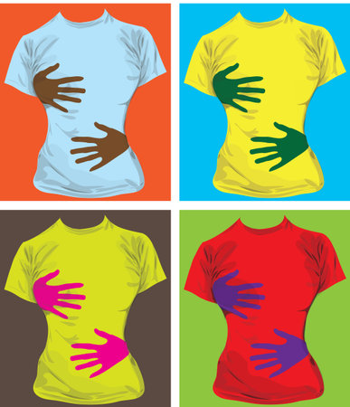 Hand print teeのイラスト素材