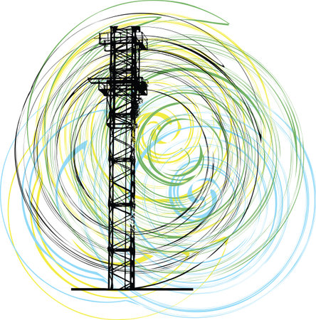 abstract grunge tower. Vector illustrationのイラスト素材