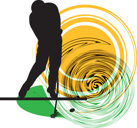 Golfer illustrationのイラスト素材