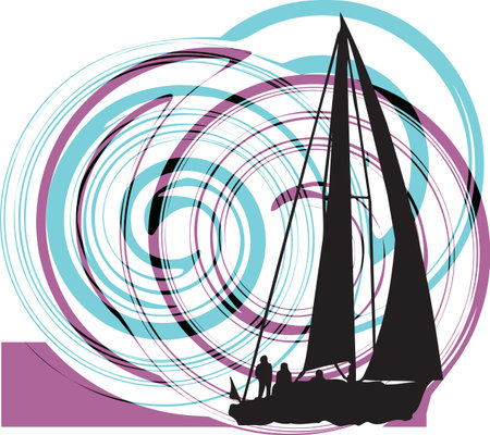 Sailing vector illustrationのイラスト素材