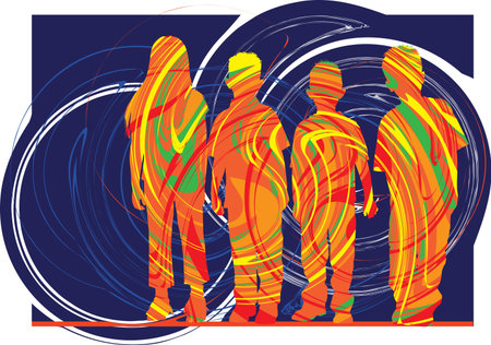 Friends. Editable Vector Illustrationのイラスト素材