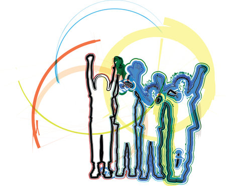 Friends. Editable Vector Illustrationのイラスト素材