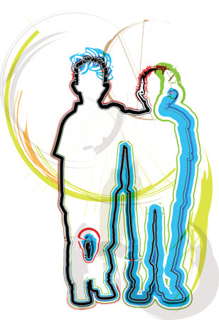 Friends. Editable Vector Illustrationのイラスト素材