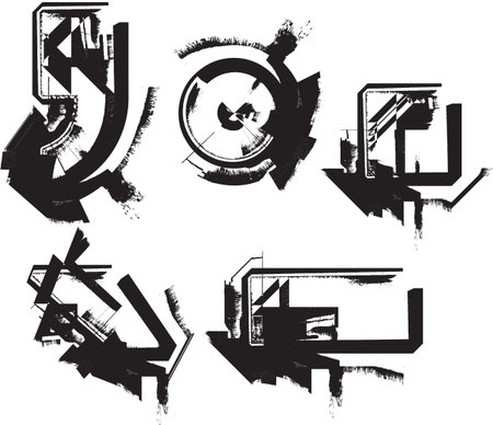 Grunge fontのイラスト素材