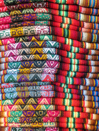 South America Indian woven fabricsの写真素材