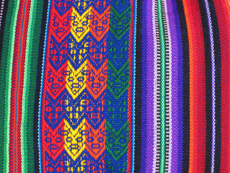 South America Indian woven fabricsの写真素材