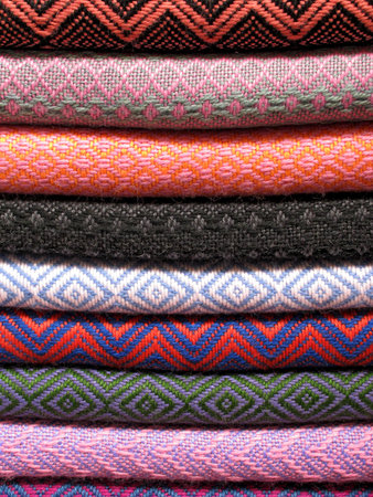 South America Indian woven fabricsの写真素材