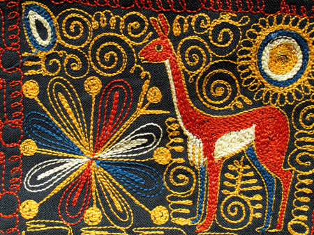 South America Indian woven fabricsの写真素材