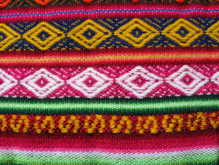 South America Indian woven fabricsの写真素材