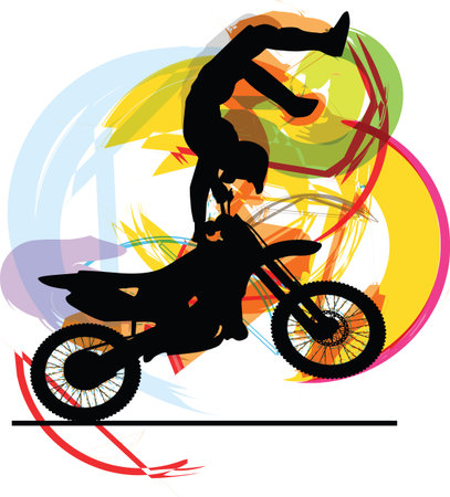 Abstract sketch of biker  Vector Illustrationのイラスト素材