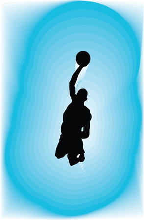Basketball player in action. Vector illustrationのイラスト素材