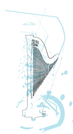 Abstract harp illustrationのイラスト素材