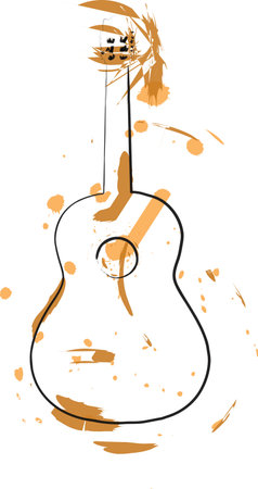 Abstract guitar illustrationのイラスト素材