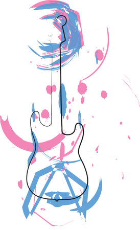 Abstract guitar illustrationのイラスト素材