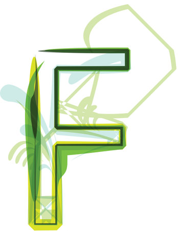Green letter Fのイラスト素材