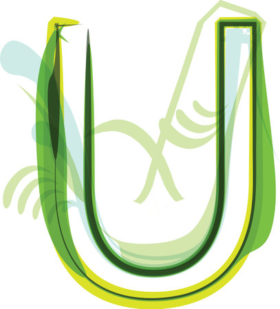 Green letter uのイラスト素材