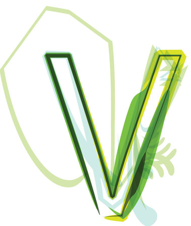 Green letter Vのイラスト素材