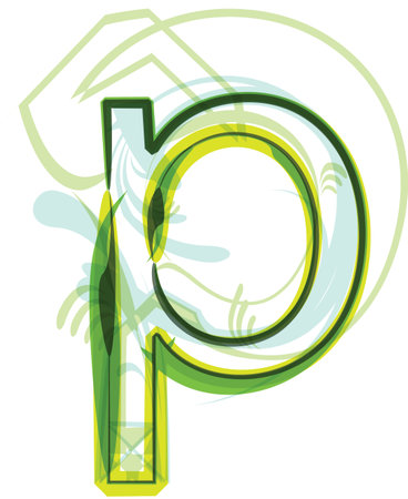 Green letter pのイラスト素材
