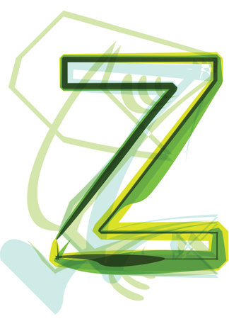Green letter zのイラスト素材