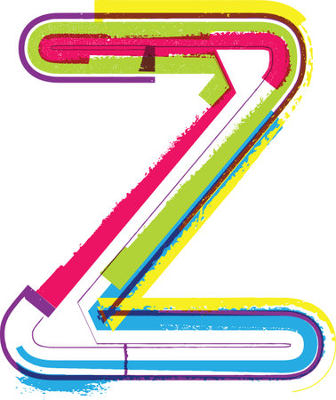 Colorful Grunge LETTER Zのイラスト素材