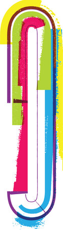 Colorful Grunge LETTER Iのイラスト素材