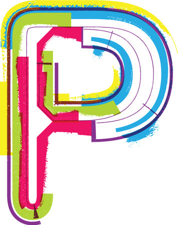 Colorful Grunge LETTER Pのイラスト素材