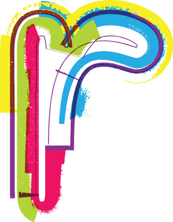 Colorful Grunge LETTER rのイラスト素材