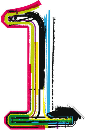 Colorful Grunge NUMBER 1のイラスト素材