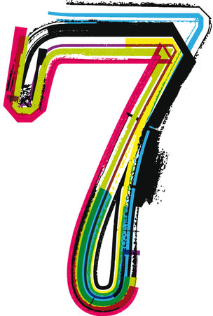 Colorful Grunge NUMBER 7のイラスト素材