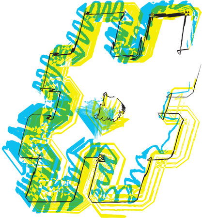 Hand draw font. Vector illustrationのイラスト素材