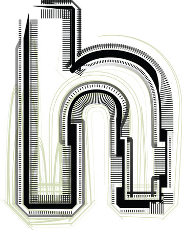 technological font. LETTER hのイラスト素材