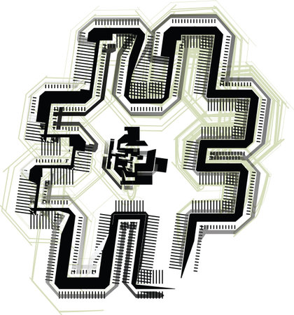technological font symbolのイラスト素材