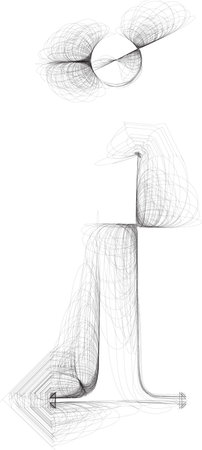 Hand draw font  LETTER i  Vector illustrationのイラスト素材