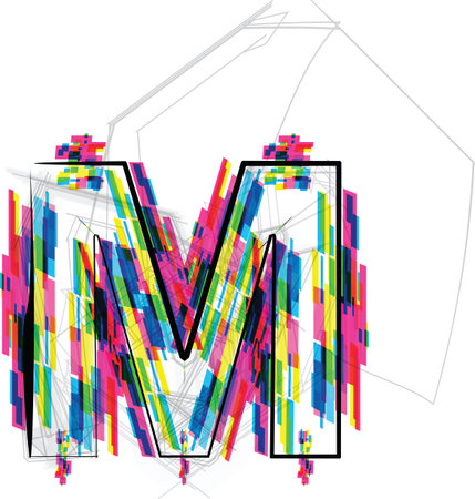 Font Illustration. LETTER M. Vector illustrationのイラスト素材