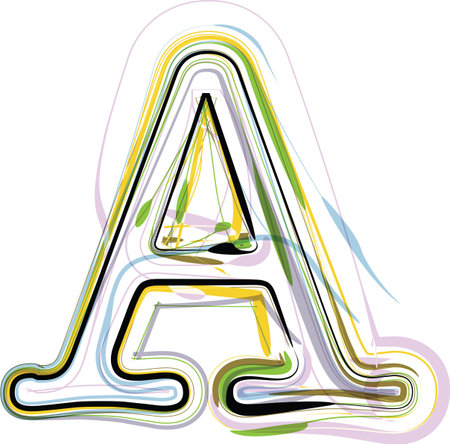 Organic Font illustration. Letter Aのイラスト素材